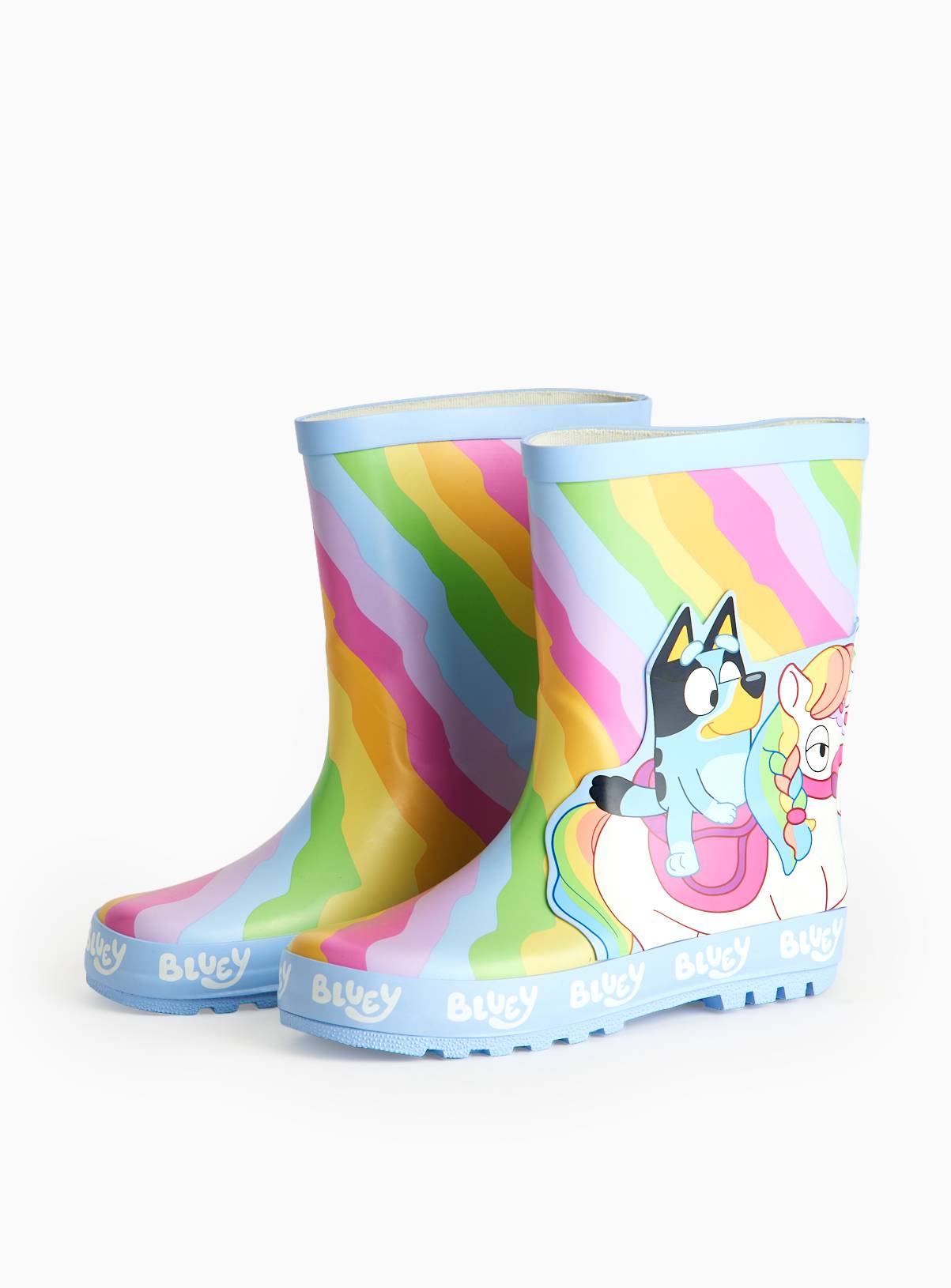 Bluey Rainbow Unicorn Printed Wellies 12 Infant - Image 1